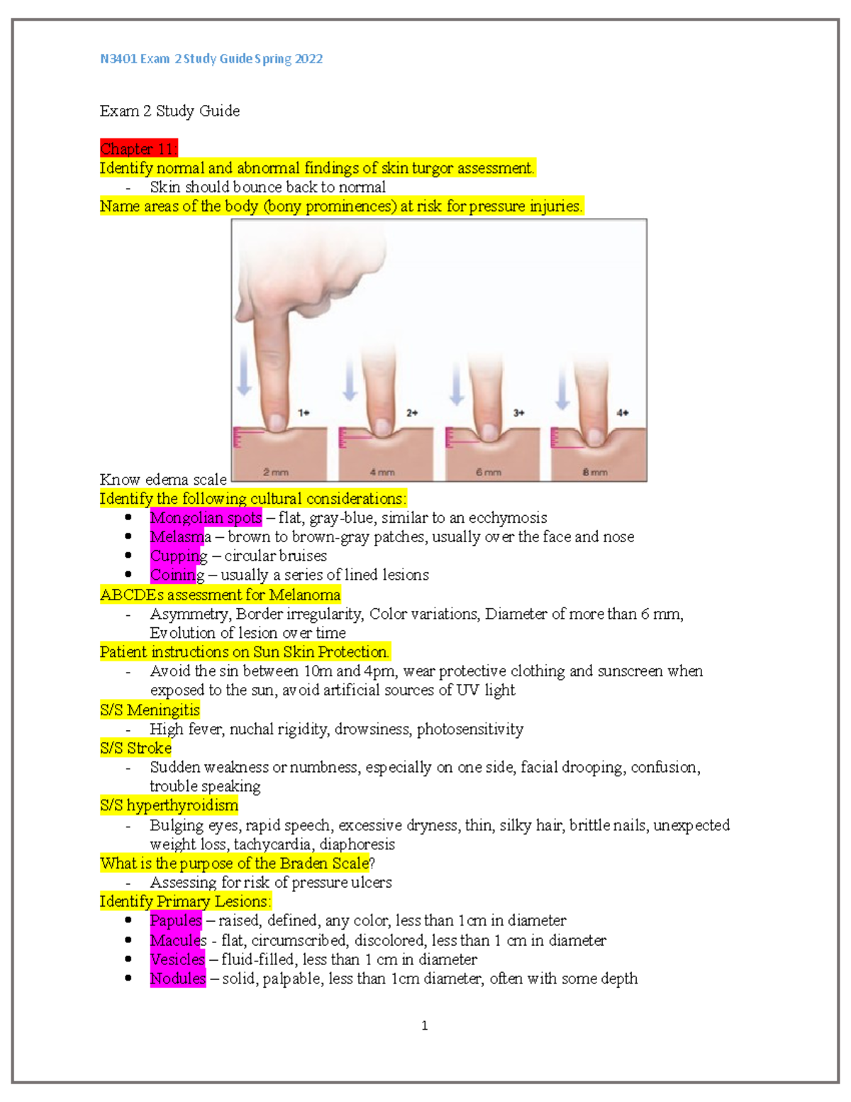 Exam 2 Study Guide - Exam 2 Study Guide Chapter 11: Identify Normal And ...