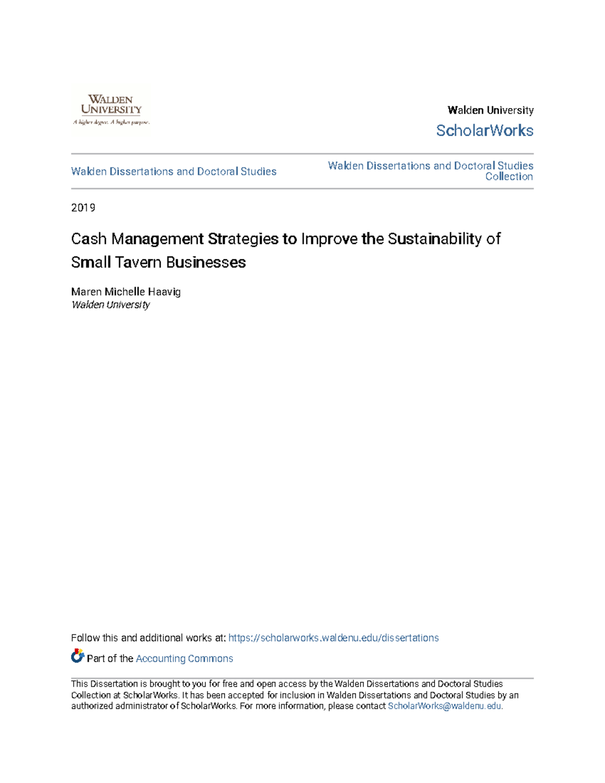 Cash Management Strategies to Improve the Sustainability of Small ...