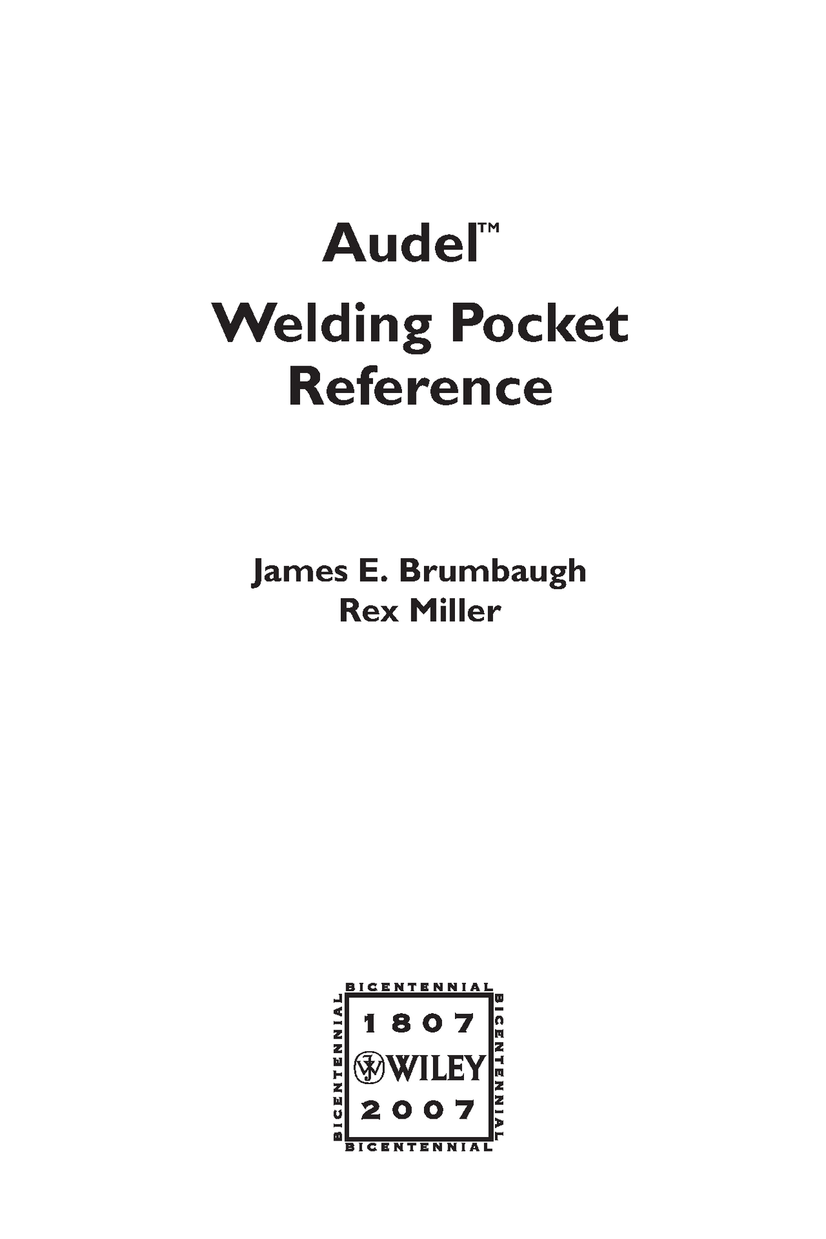 Audel Welding Pocket Reference - Grbt195-fm Grbt195-brumbaugh November 