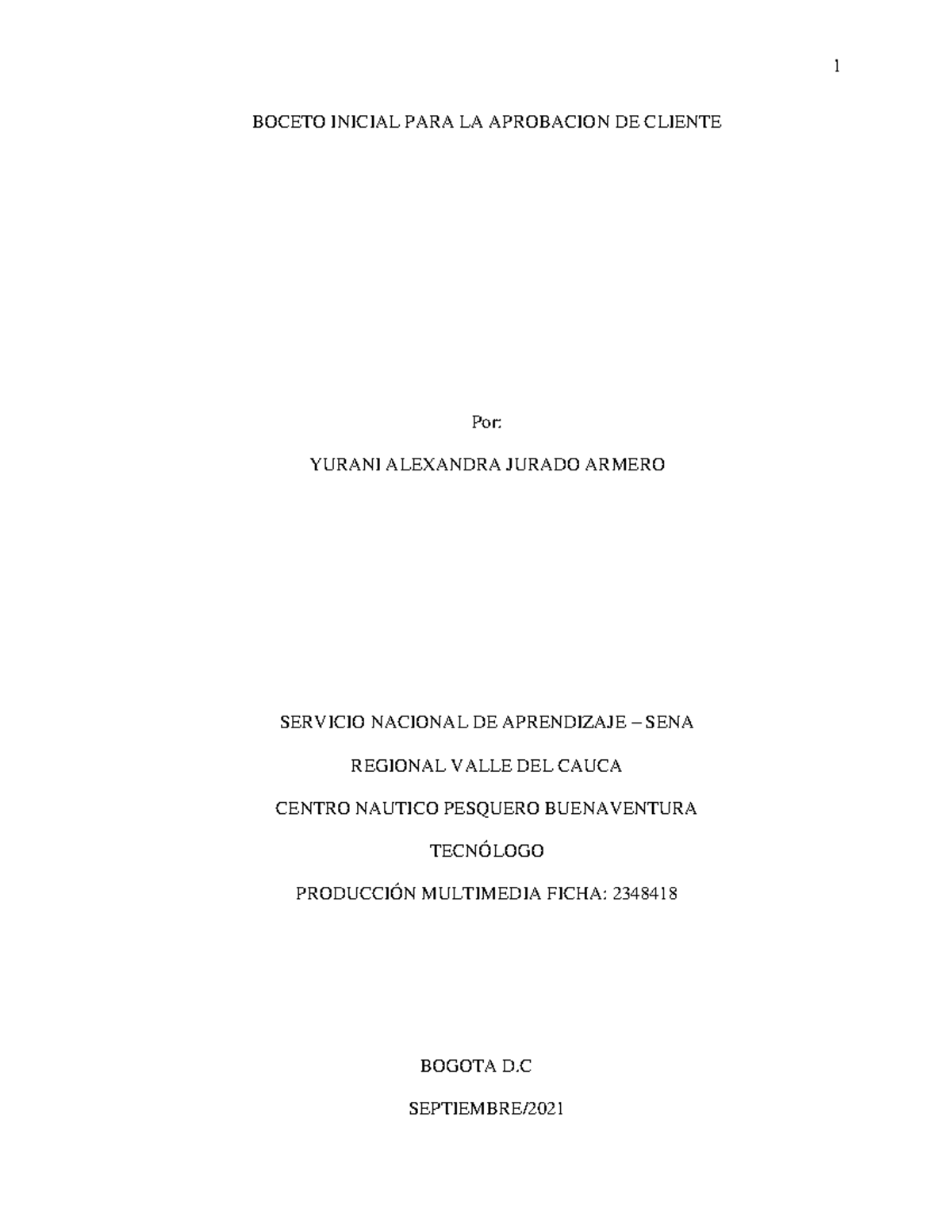 Boceto ev 15 - tarea - BOCETO INICIAL PARA LA APROBACION DE CLIENTE Por ...