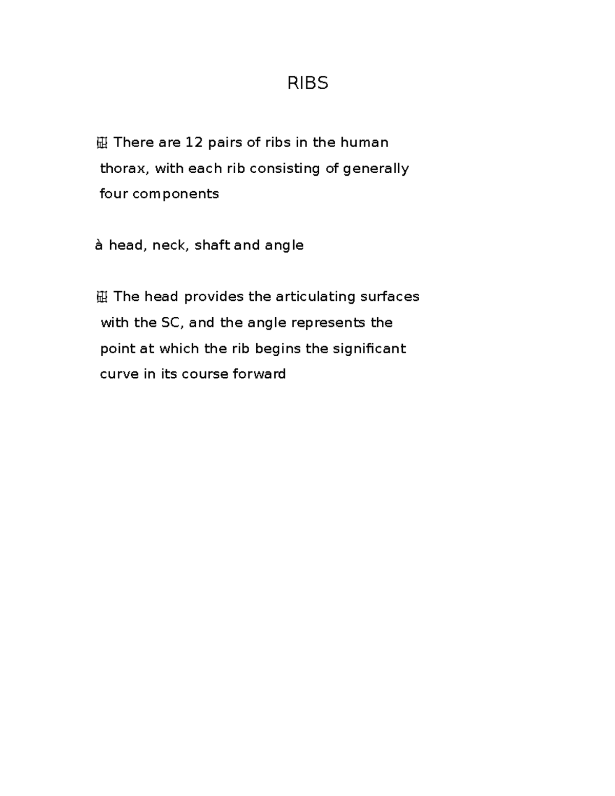 RIBS from Respiratory System - RIBS There are 12 pairs of ribs in the ...