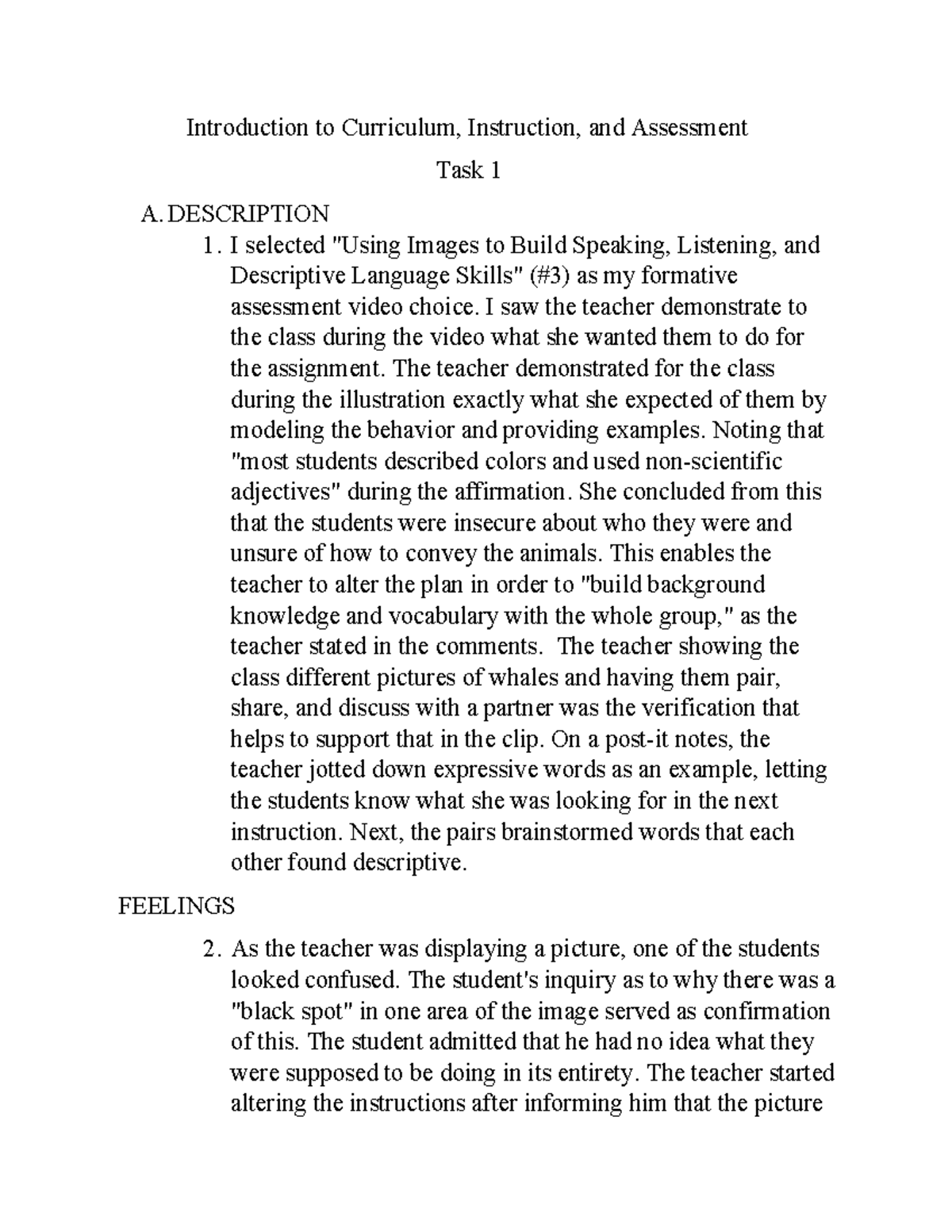 D091 Task 1 Revision 11 12 23 Introduction To Curriculum Instruction And Assessment Task 1 A D091 Task 1 Revision 11 12 23 Introduction To Curriculum Instruction And Assessment Task 1 A