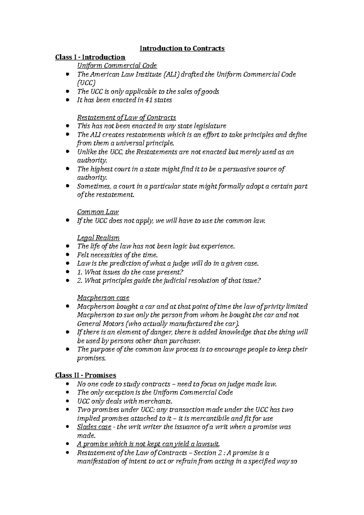 Introduction to Contracts - Lecture Notes - Introduction to Contracts ...