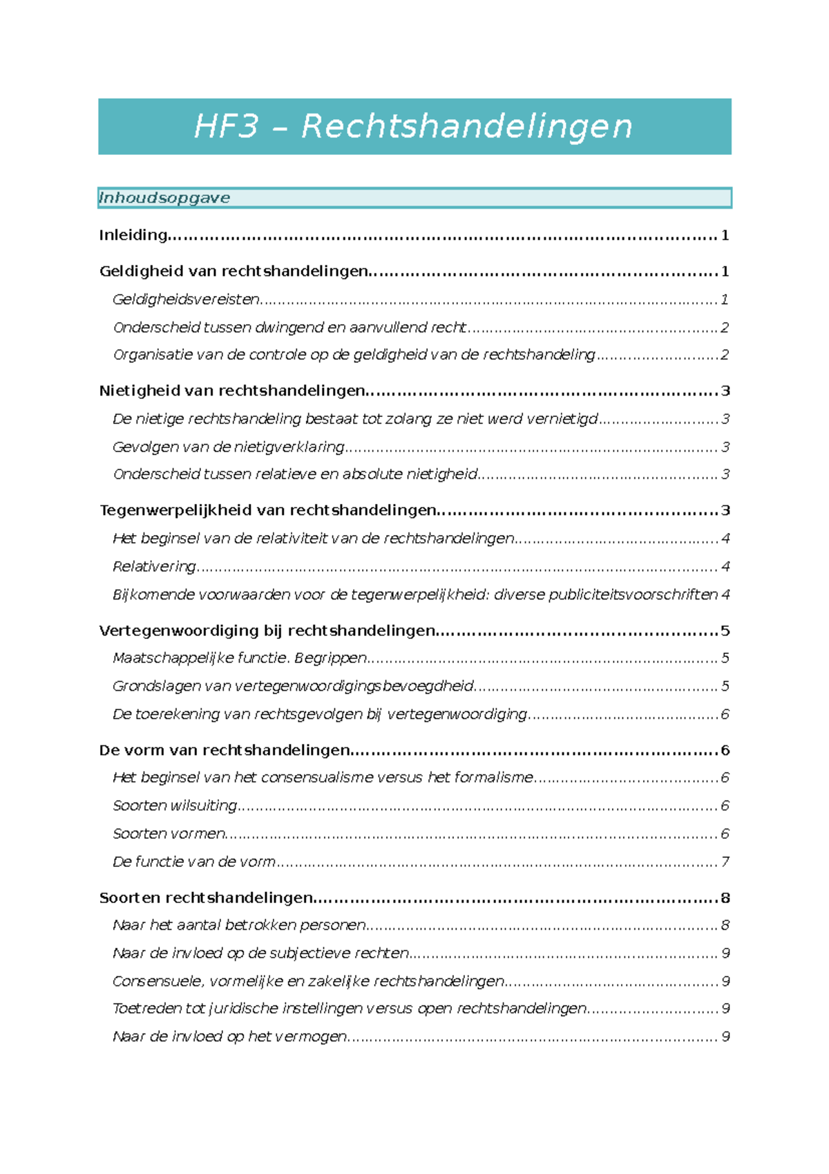 HF3 - Rechtshandelingen - Basisbegrippen Van Recht - HF3 ...