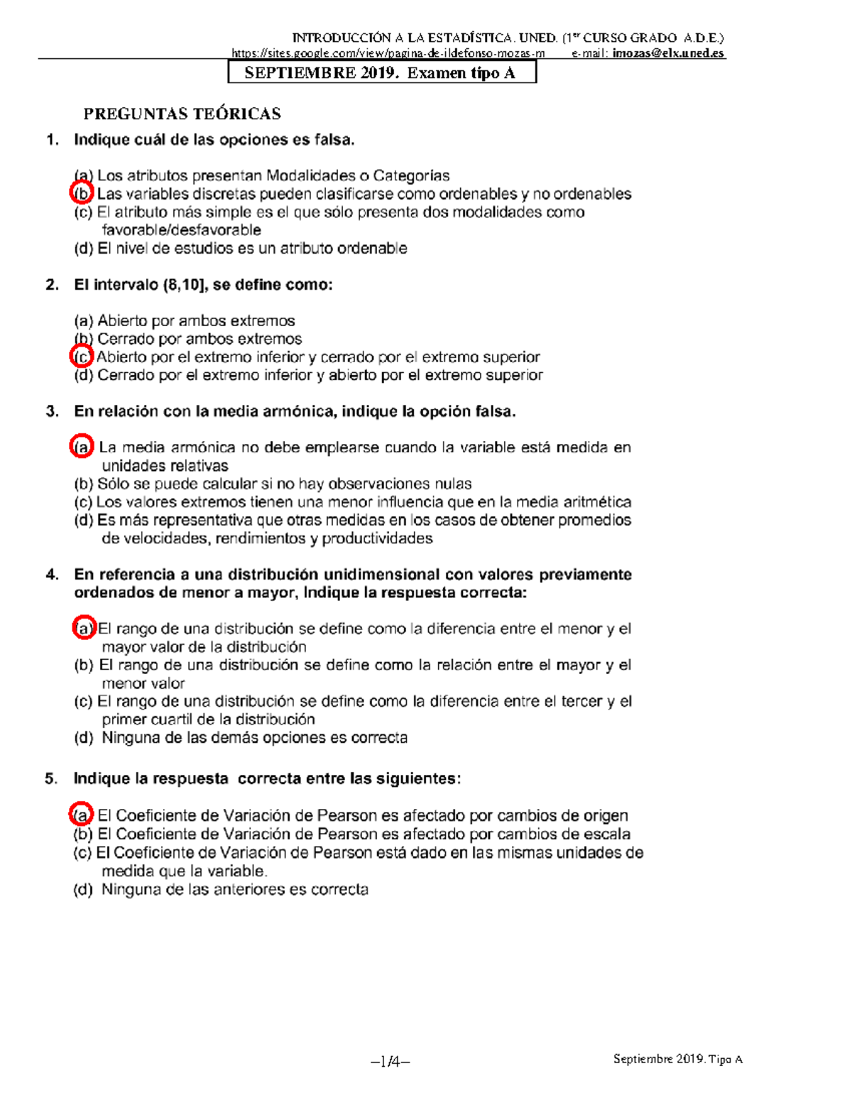 Examenes Resueltos ADE Estadi Stica -1 - INTRODUCCIÓN A LA ESTADÍSTICA ...