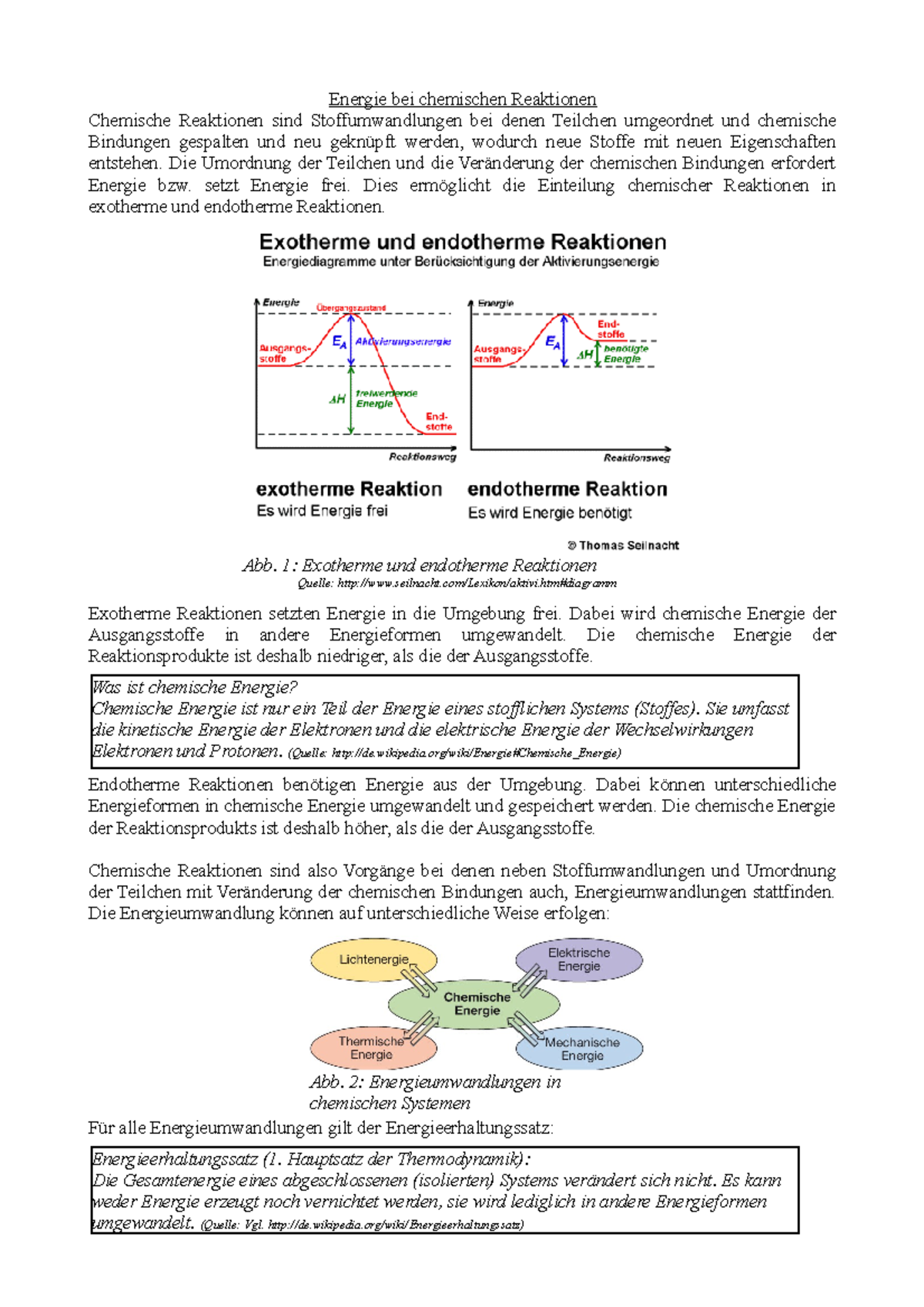 Energie Bei Chemischen Reaktionen Arbeitsblatt Lösungen Energie bei chemischen Reaktionen - Energie bei chemischen Reaktionen