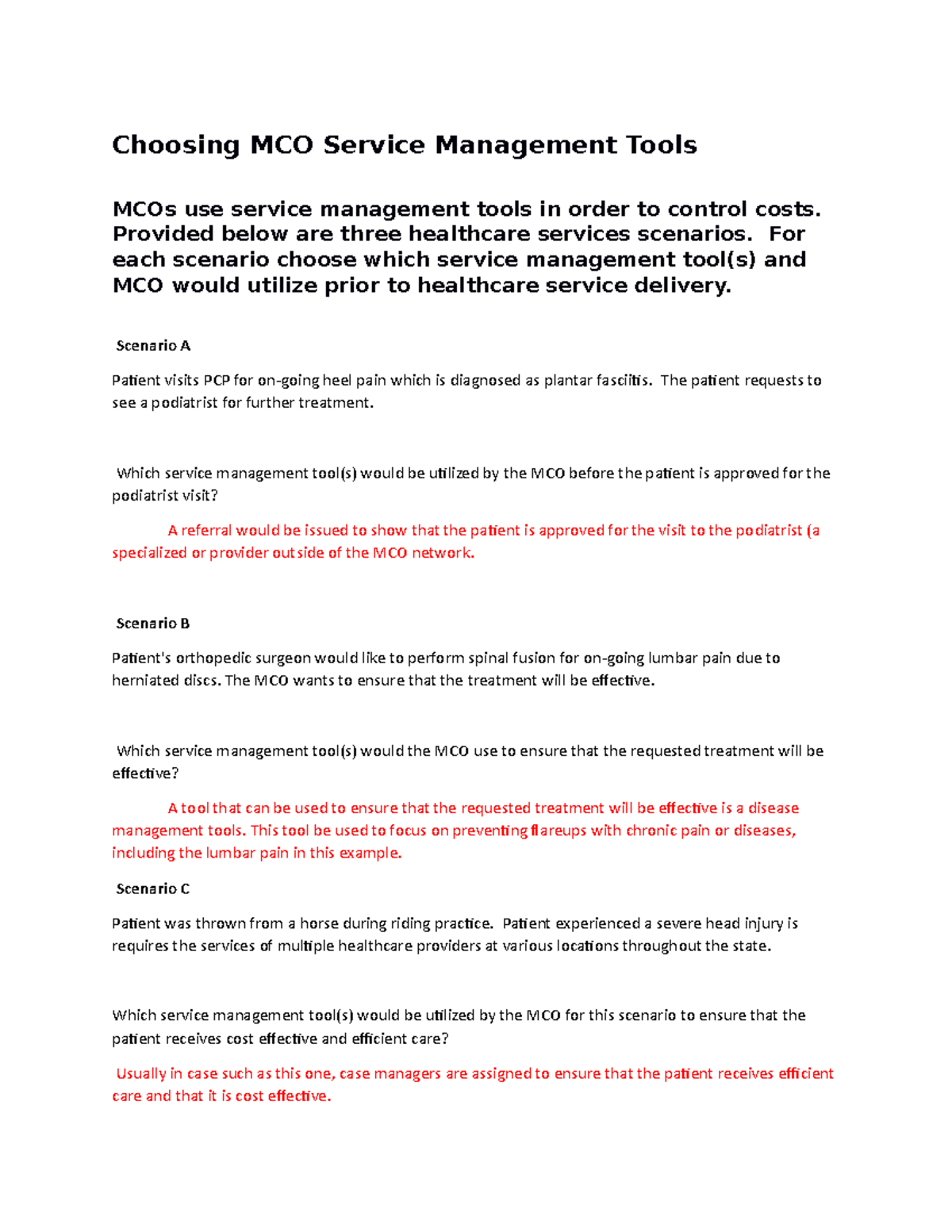 HIM202L MCOService Management Choosing MCO Service Management Tools