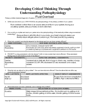 developing critical thinking through understanding pathophysiology