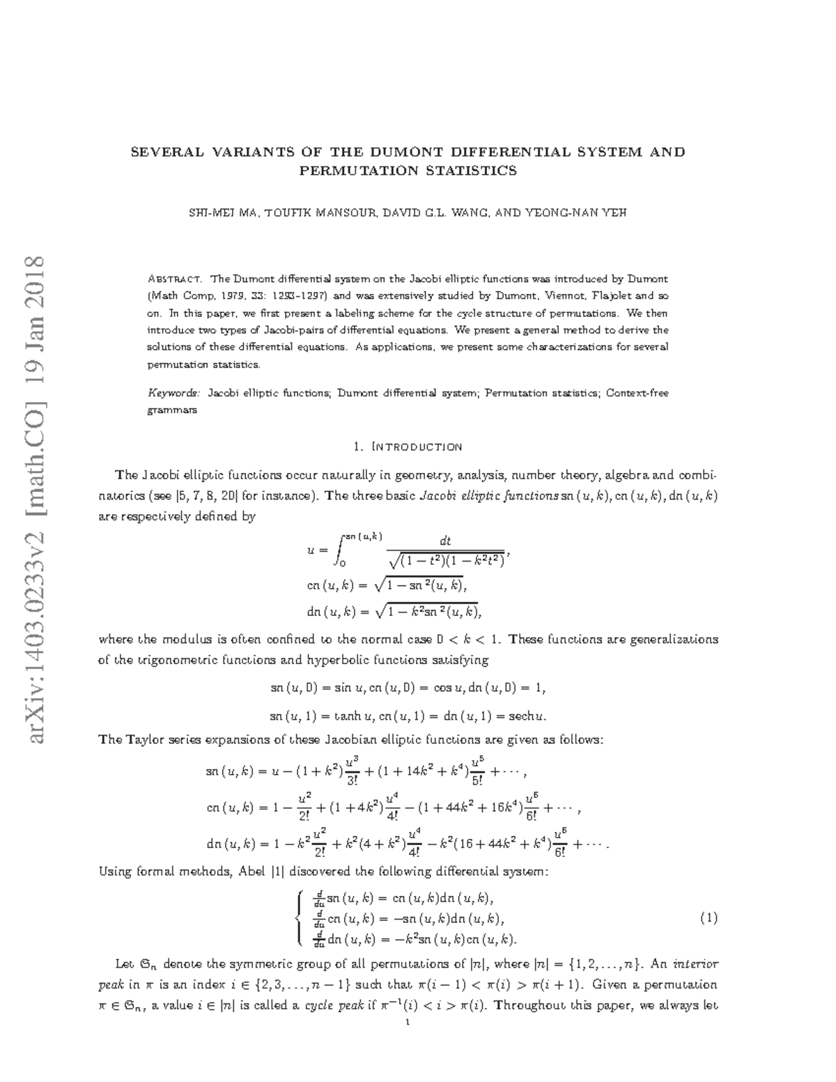 Several variants of the Dumont different - arXiv:1403 [math] 19 Jan ...