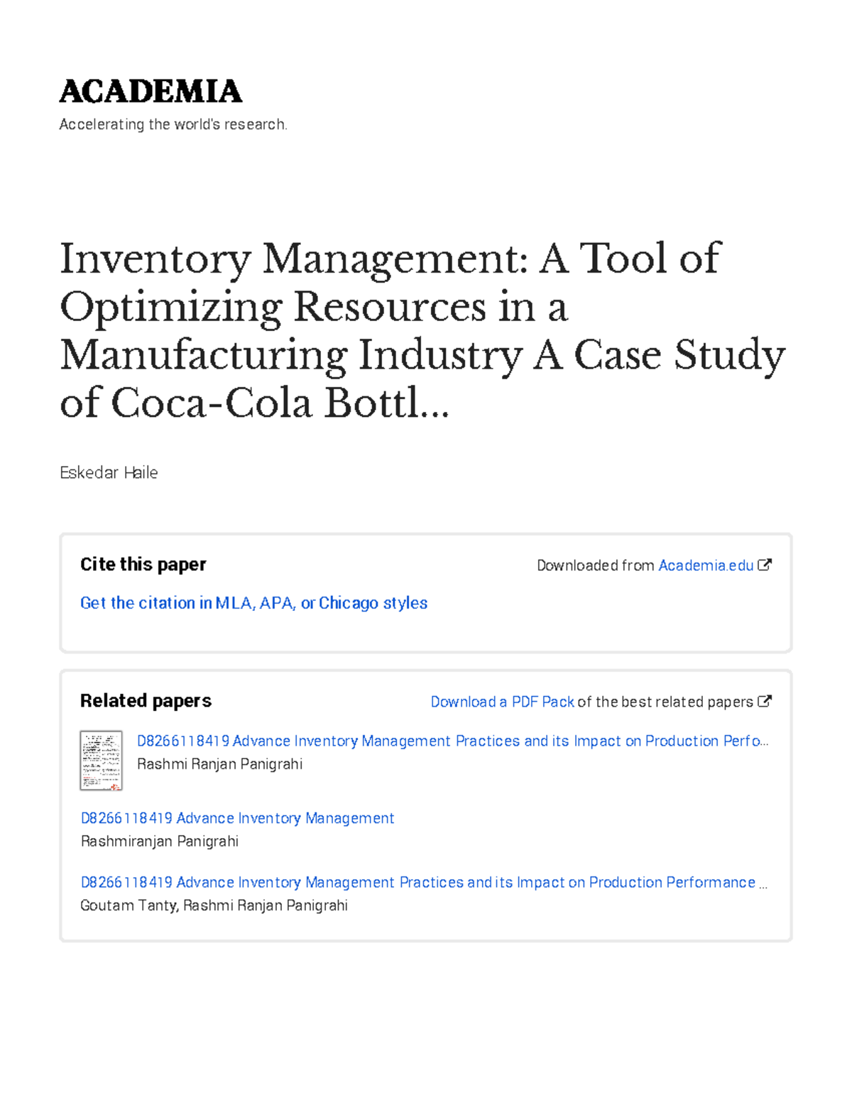 Inventory model of coca colawithcoverpagev2 Accelerating the