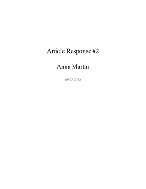 Weekly response 5 - Assignment over lecture about communication and ...