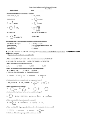 Key to comprehensive Exercises - I. Name each of the followings for ...