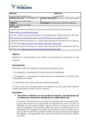 Actividad 1 Planeación estratégica - Nombre: Matrícula: Nombre del ...
