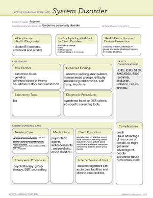 Borderline Personality Disorder - ACTIVE LEARNING TEMPLATES THERAPEUTIC ...