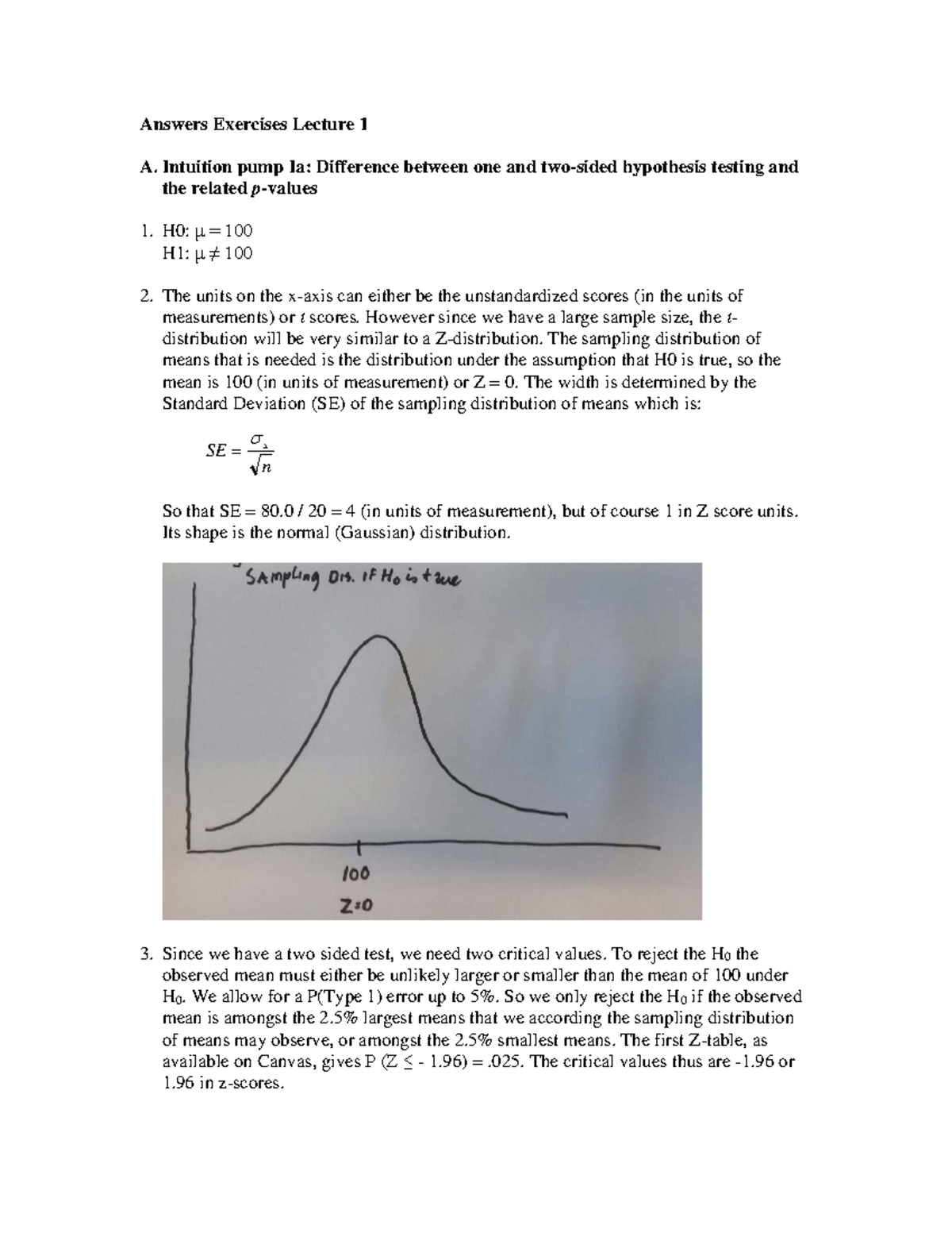Exercises Lecture 1 Answers Answers Exercises Lecture 1 A Intuition Exercises Lecture 1 Answers Answers Exercises Lecture 1 A Intuition