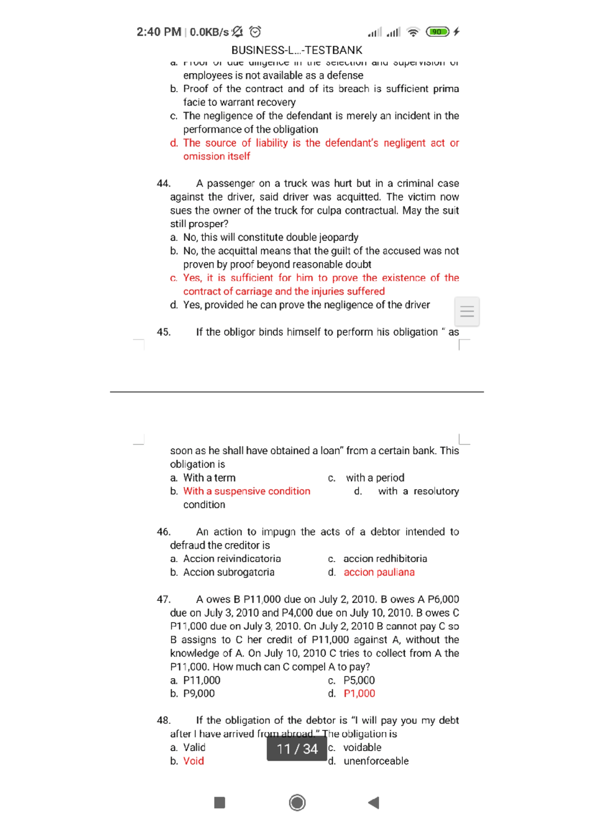 Business Law Multiple Choice 5 - Studocu