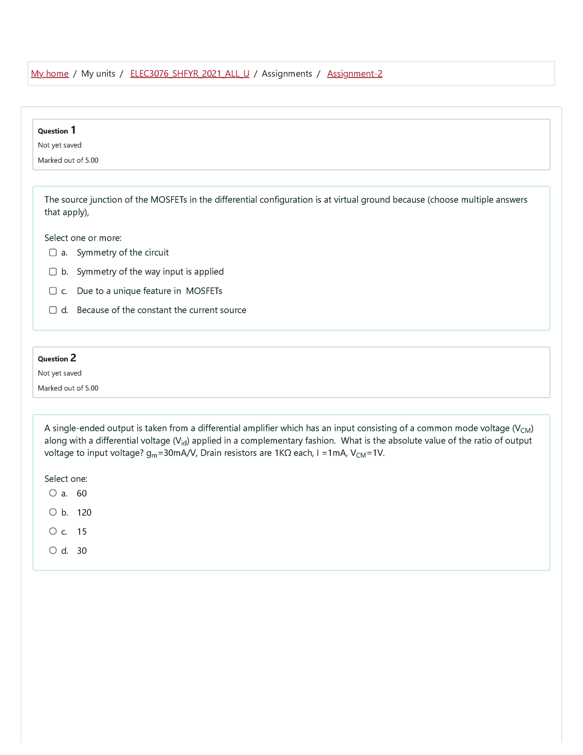 home ec assignment example