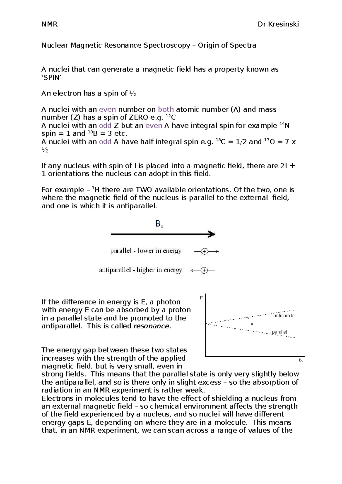 3.NMR Nuclear Resonance Spectroscopy Nuclear