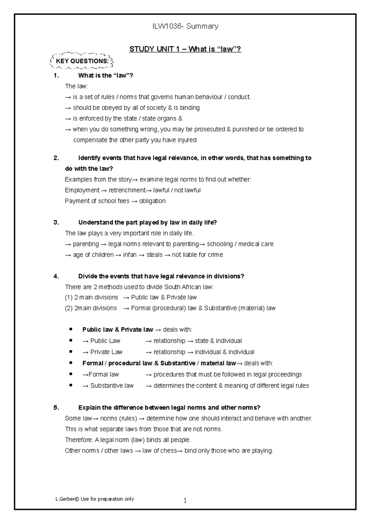Ilw unit summaries - mercantile first year notes - STUDY UNIT 1 – What ...