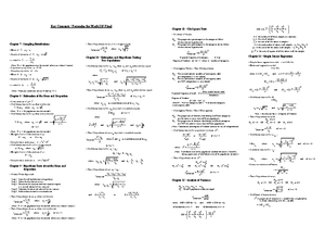 Midterm exam cheat sheet - Math 215 - Studocu