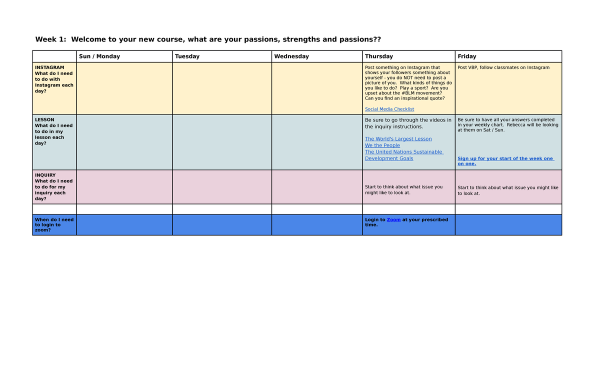 Q2 Week 1 At A Glance - Week 1: Welcome To Your New Course, What Are 