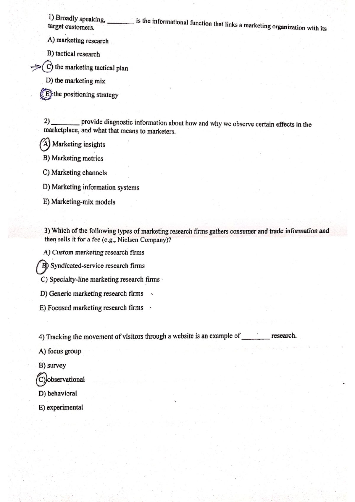 Marketing Management Other Version Mcqs Studocu