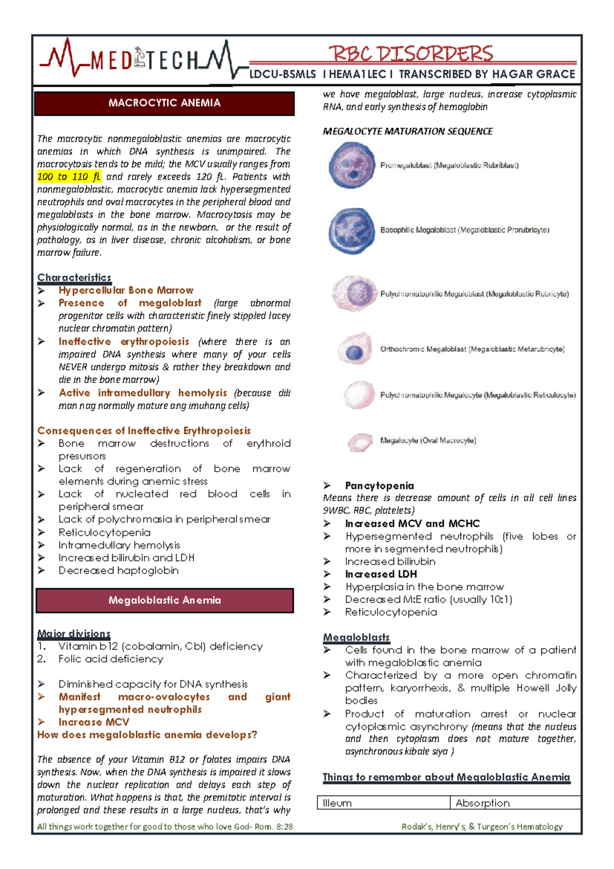 Hema lec finals - RBC DISORDERS LDCU-BSMLS l HEMA1LEC l TRANSCRIBED BY ...