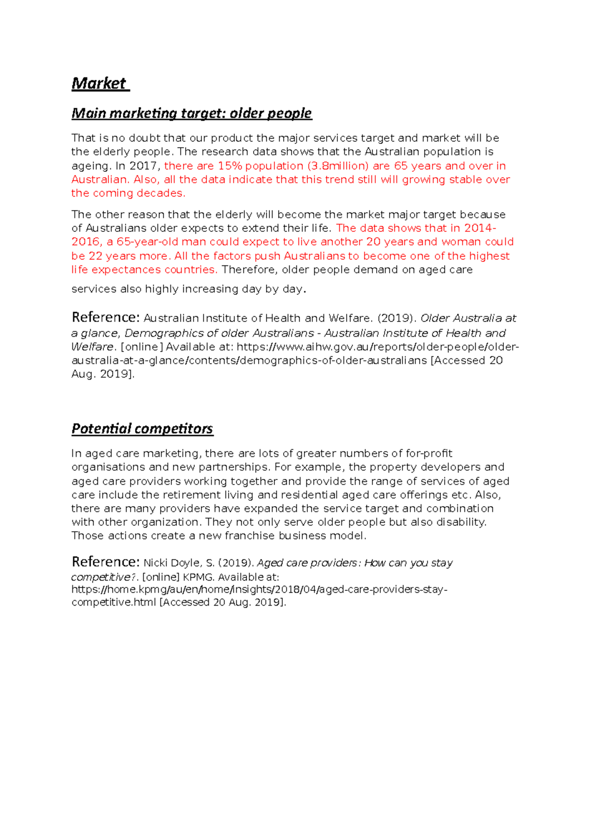 22 - KLLLLLL - Market Main marketing target: older people That is no ...