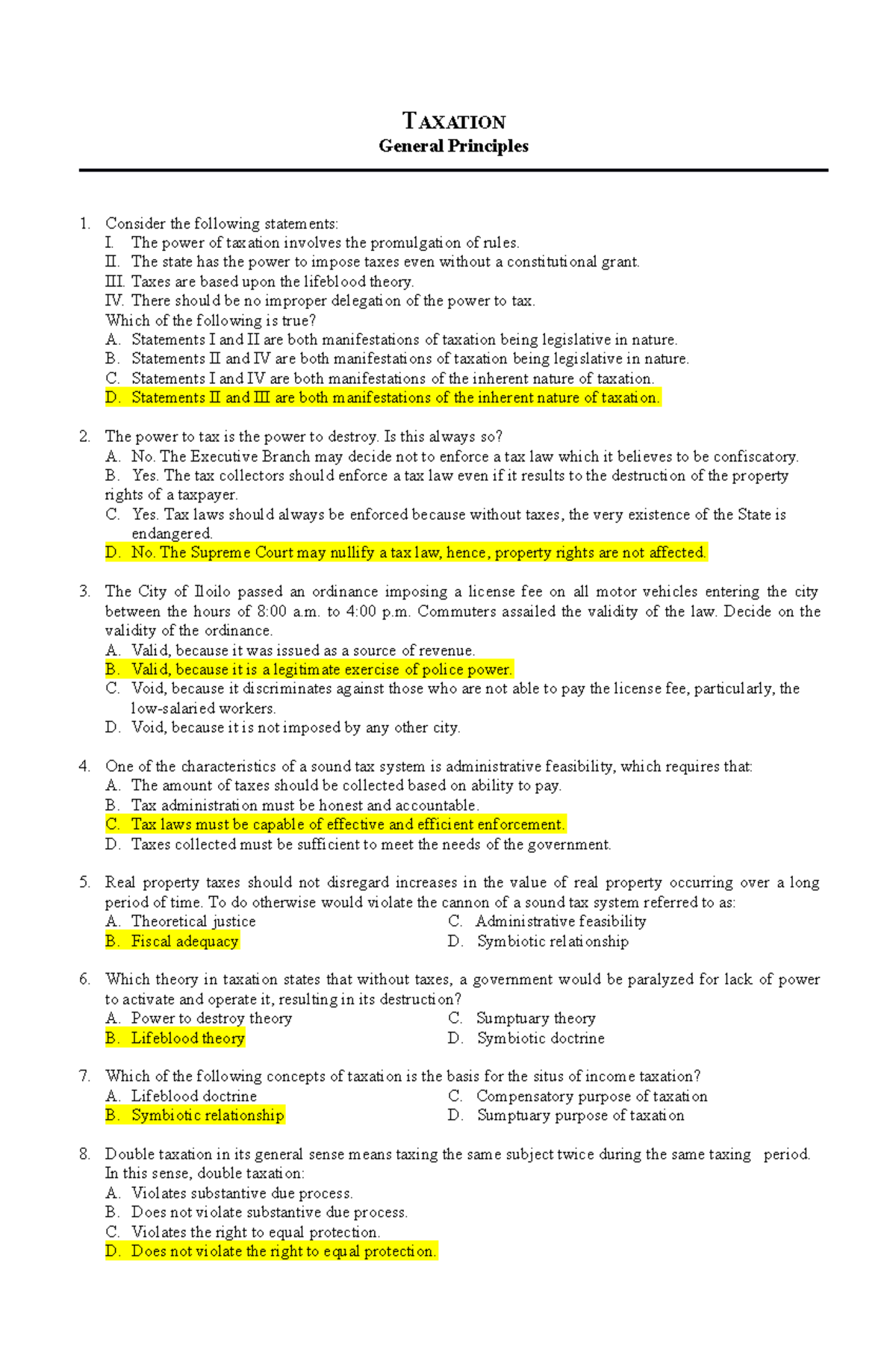 assignment topics for taxation