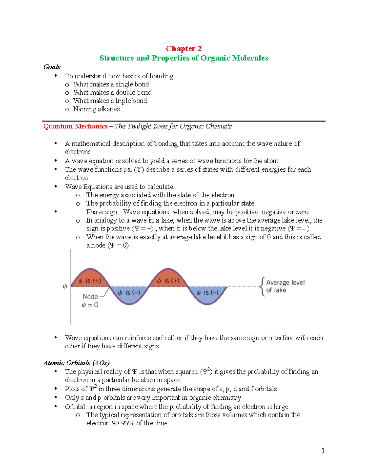 Chapter 2 - Chapter 2 Structure and Properties of Organic Molecules ...
