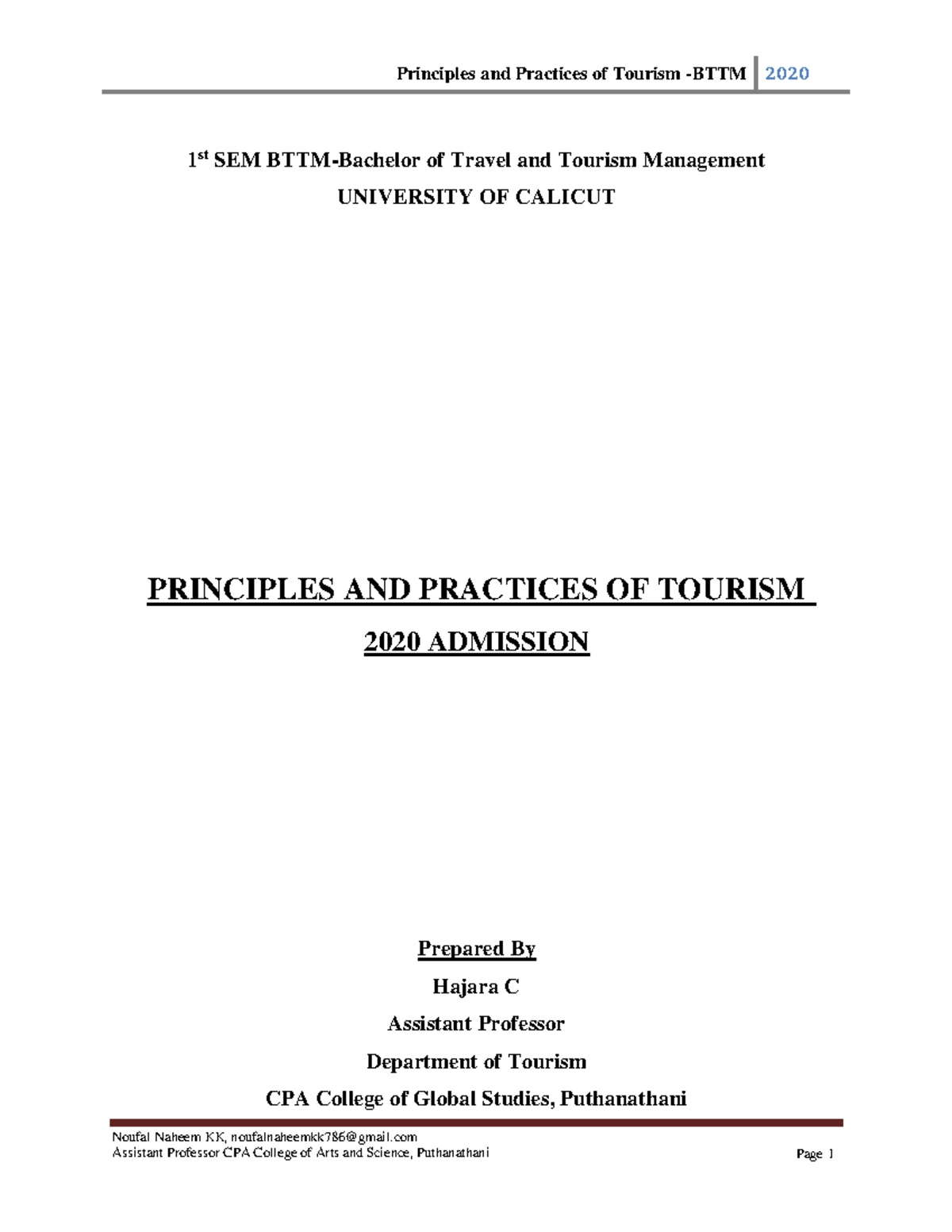 1642153448 Principles and Practices in Tourism pdf - 1 st SEM BTTM ...