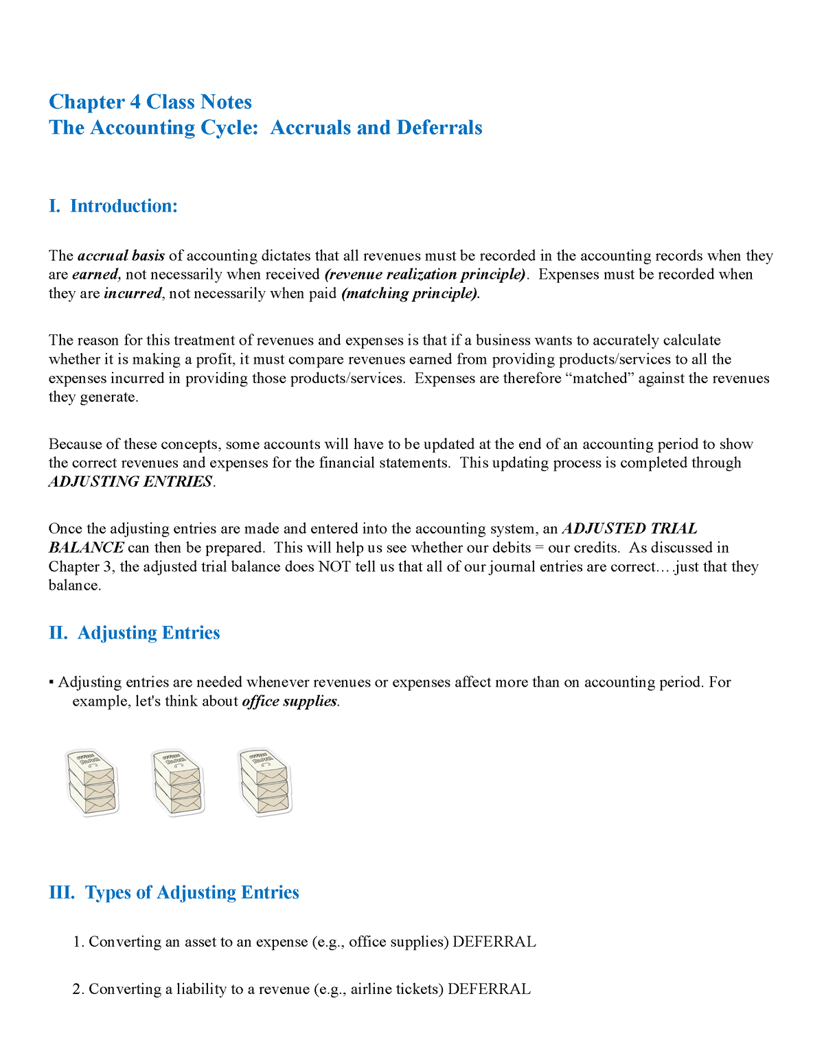 Accounting Essay - Chapter 4 Class Notes The Accounting Cycle: Accruals ...