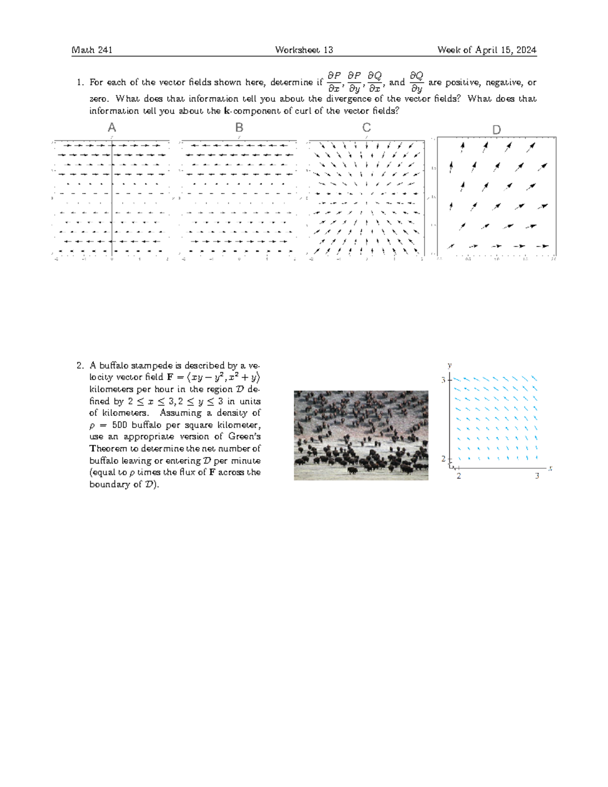 241 spring 24 WS week 13 - Homework - Math 241 Worksheet 13 Week of ...