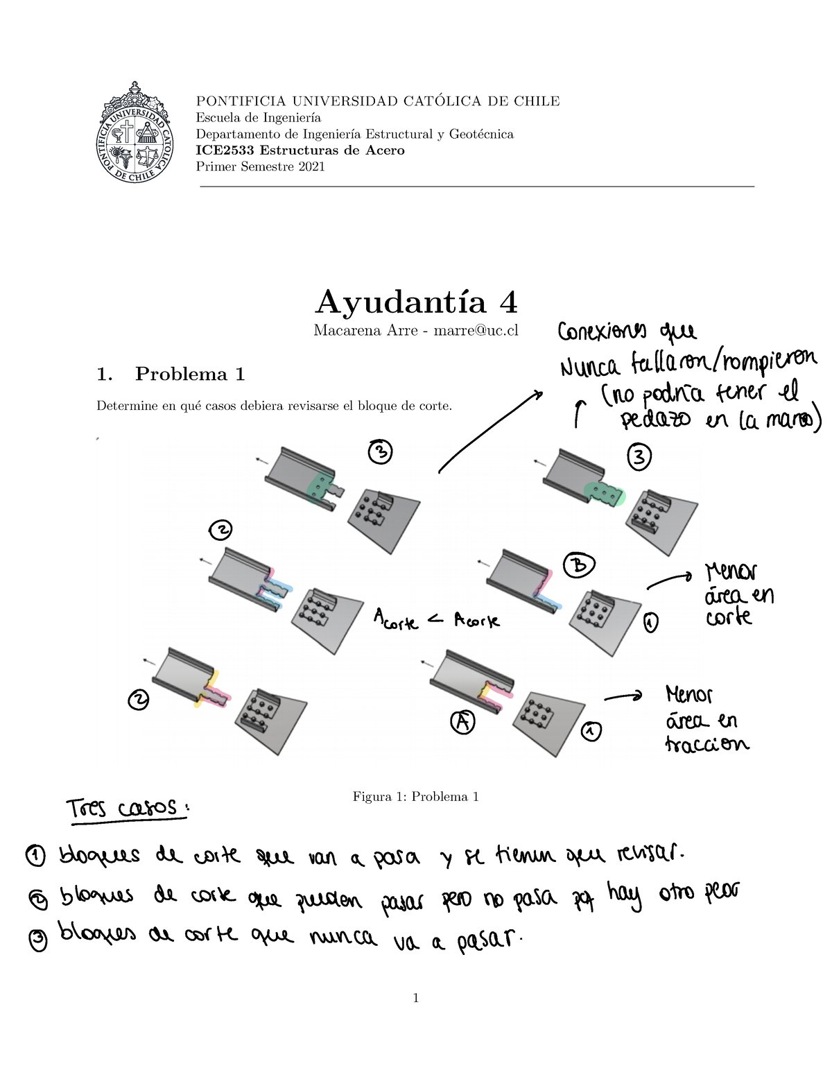 Acero Ayudantia 4 - Ayudantía - PONTIFICIA UNIVERSIDAD CAT ́OLICA DE ...