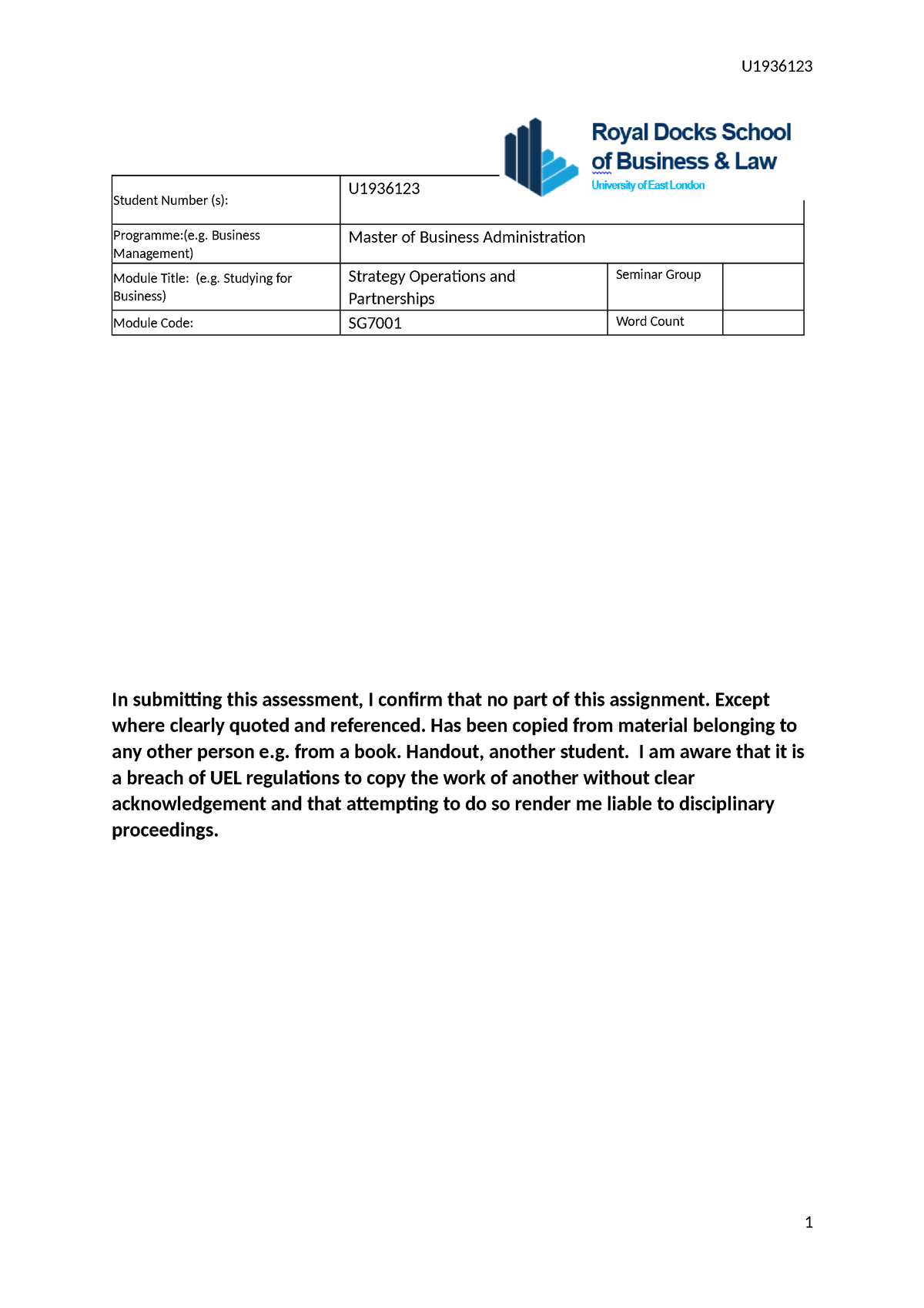 ops student assignment plan