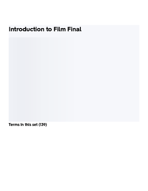 Introduction To Cinema Flashcards Quizlet - Introduction To Cinema Arts ...