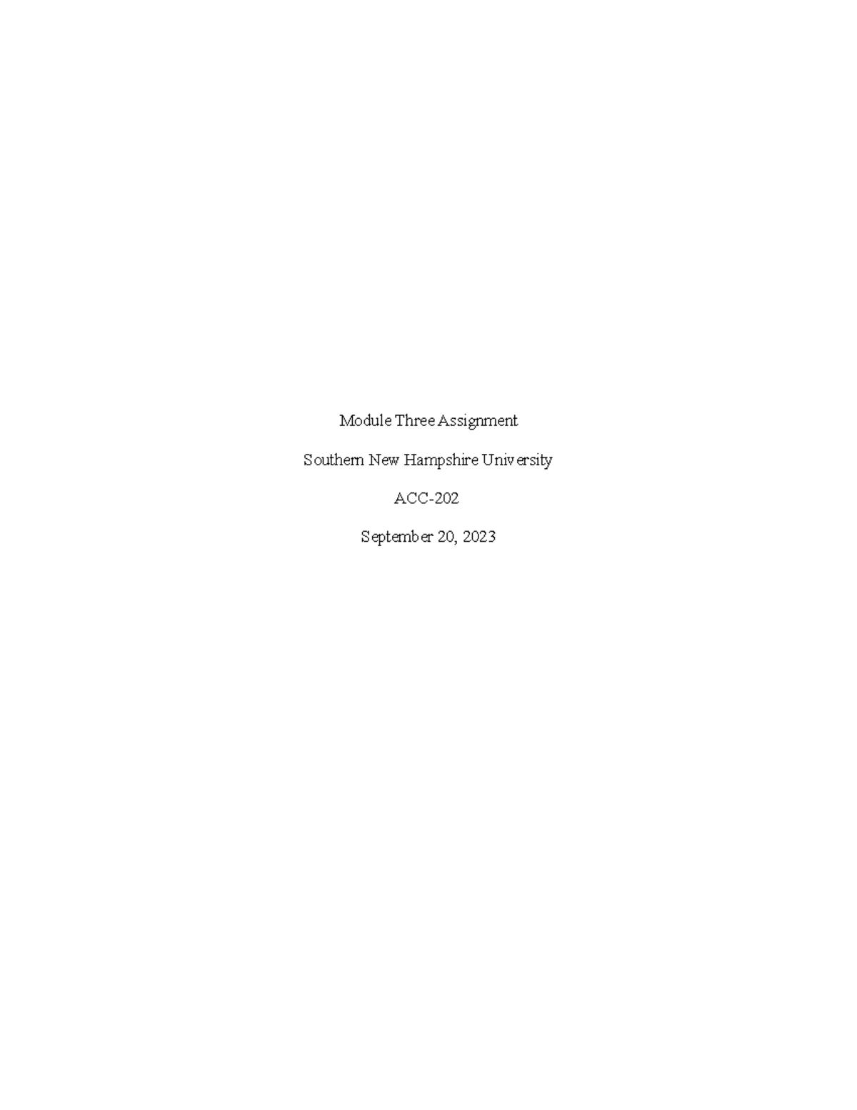 Module Three Assignment - Module Three Assignment Southern New ...