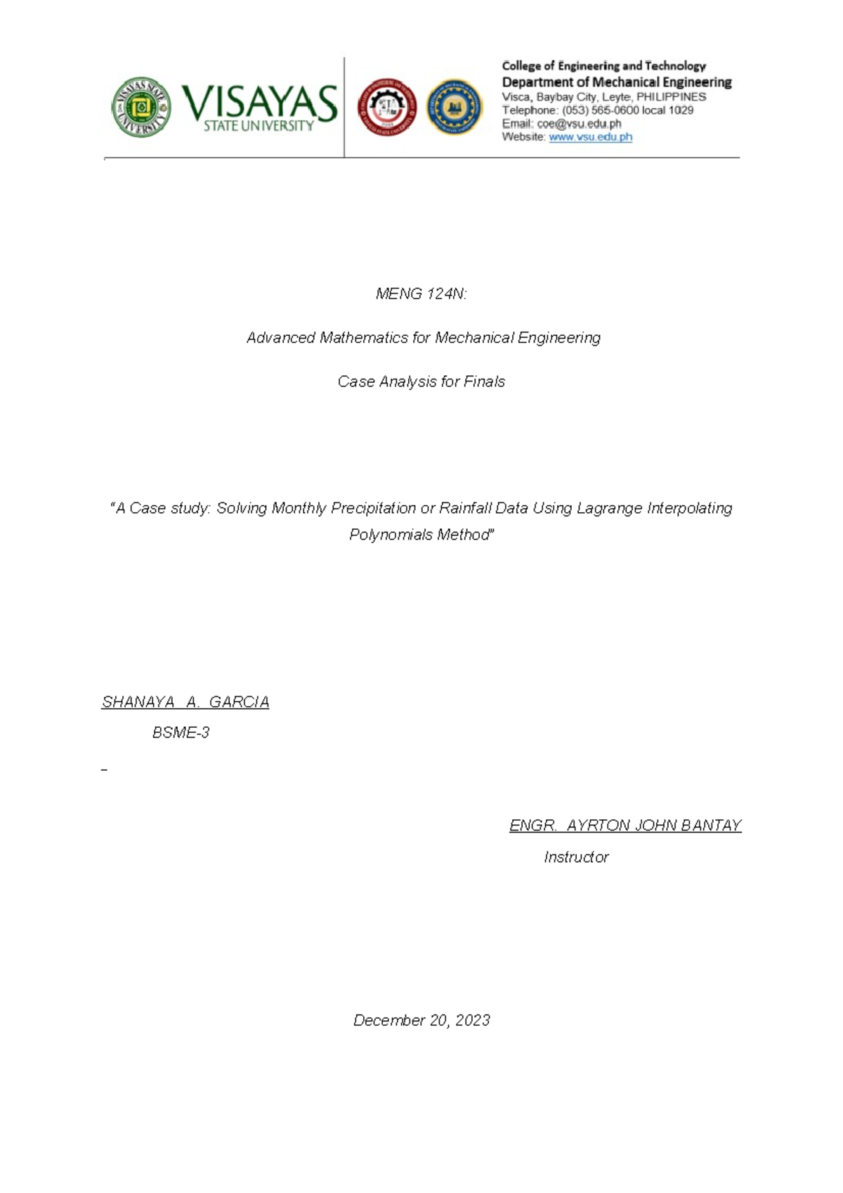 Case analysis - Case Study About Lagrange Interpolating Polynomials ...