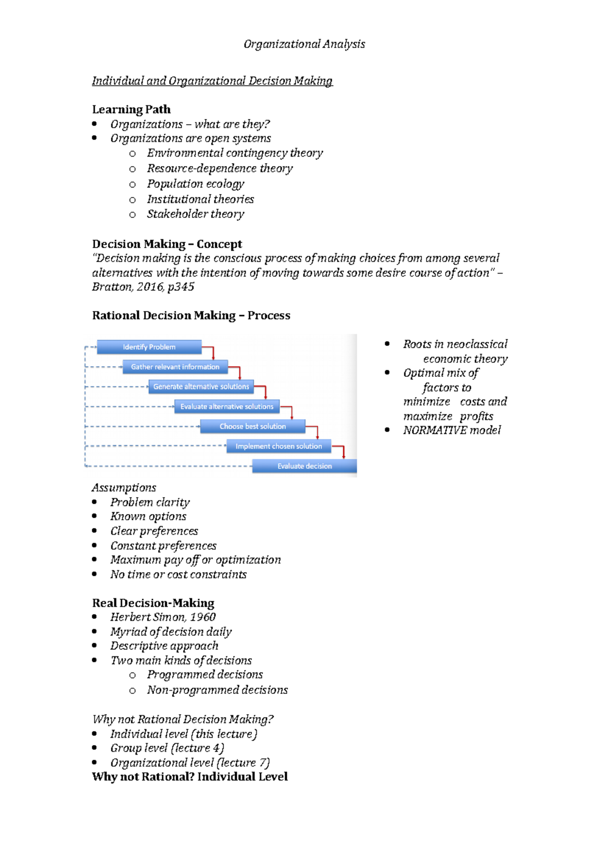 3. Individual and Organizational Decision Making - Organizational ...