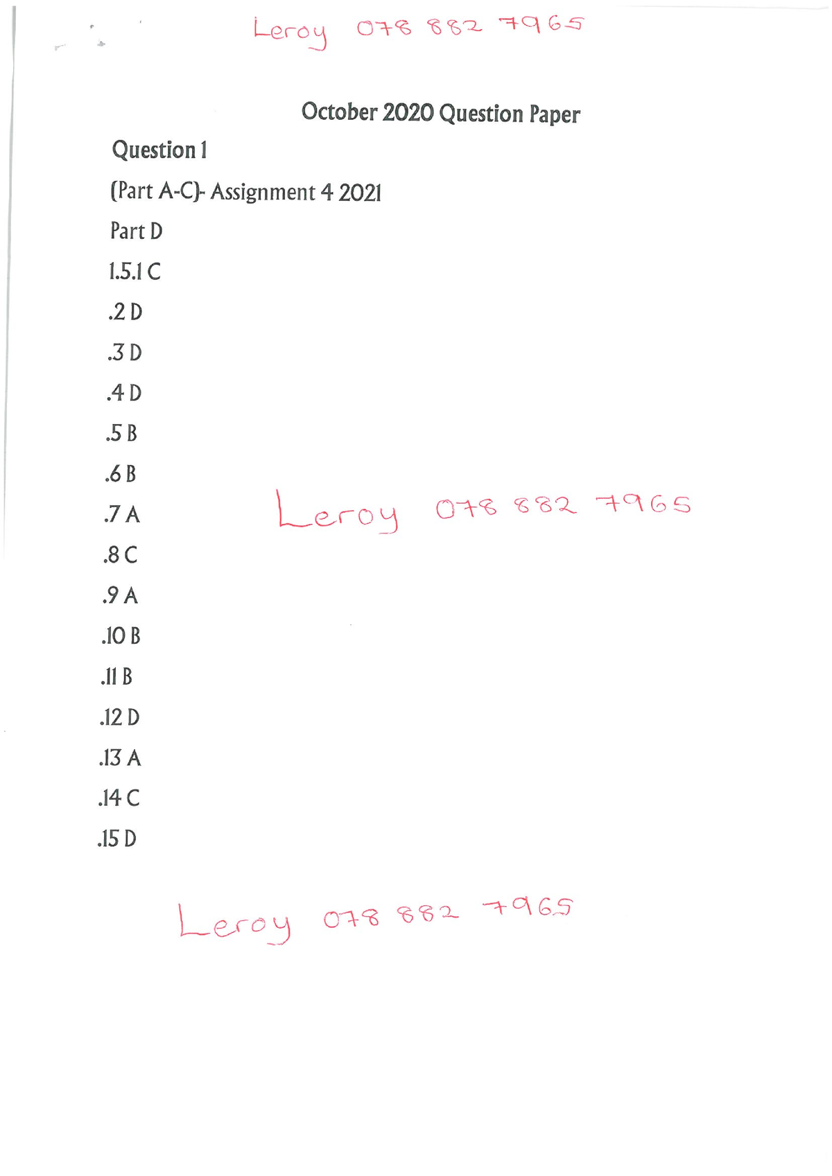 OCT NOV 2020 - Exam Question Paper - AUI4861 - Studocu