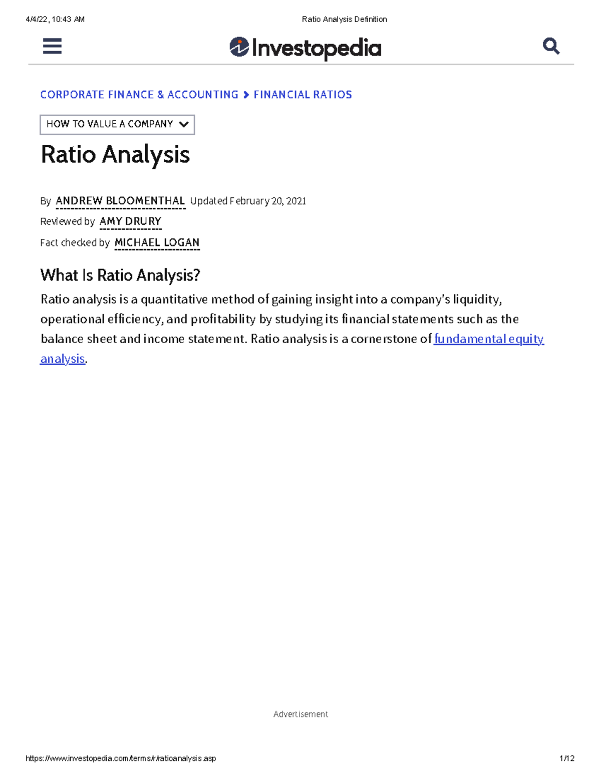 ratio-analysis-definition-corporate-finance-accounting-financial