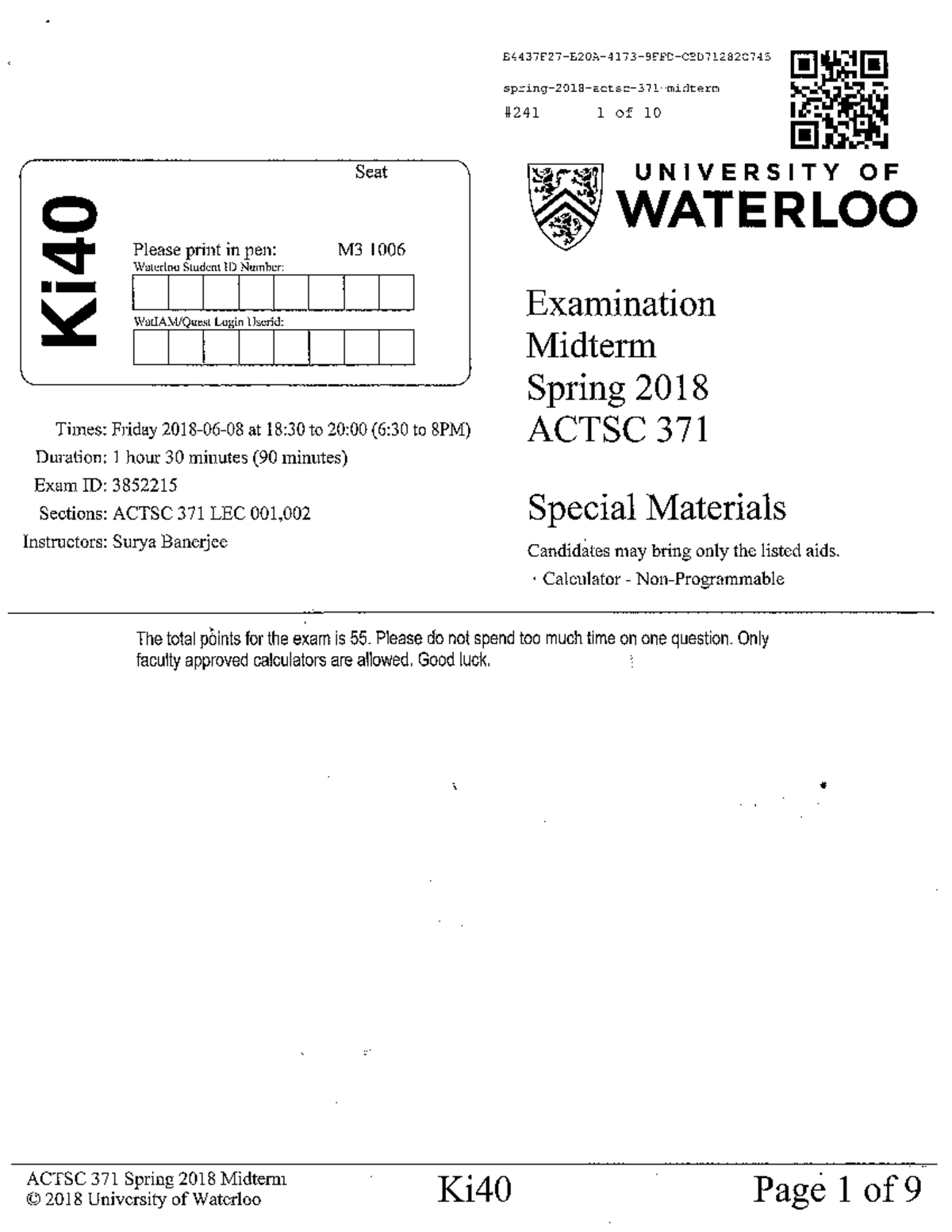 Midterm June 2018, questions and answers - 3443-1027—32011—4 173—9E‘E‘D ...