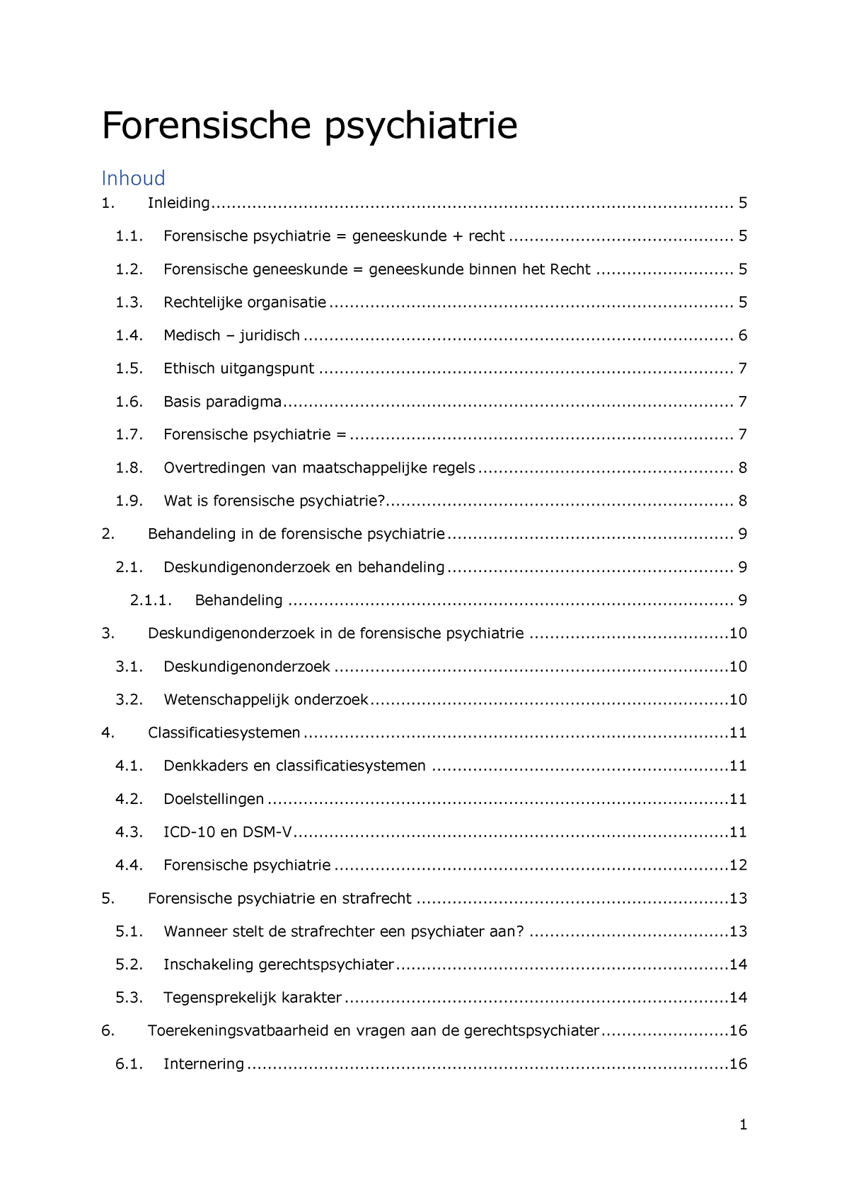 Forensische Psychiatrie SV - Forensische Psychiatrie Inleiding Inhoud ...