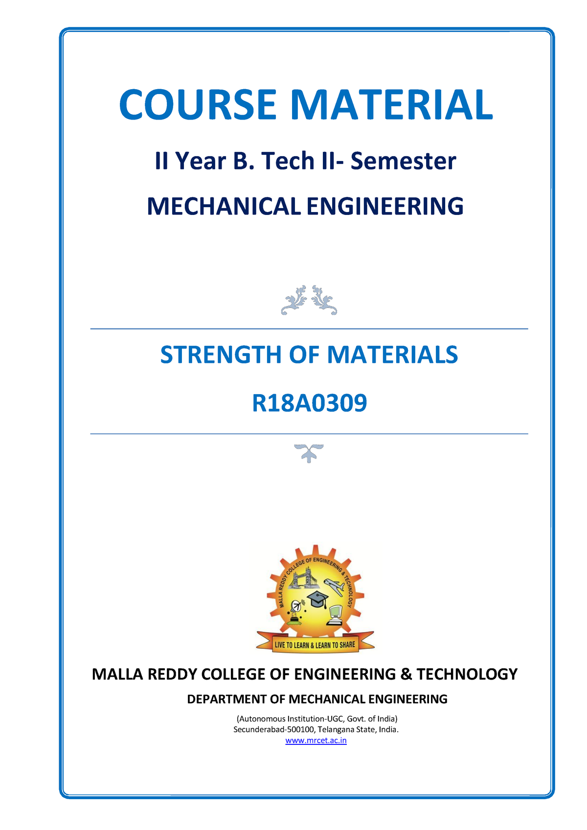 Strength Of Materials Civil Engineering Dce - Studocu