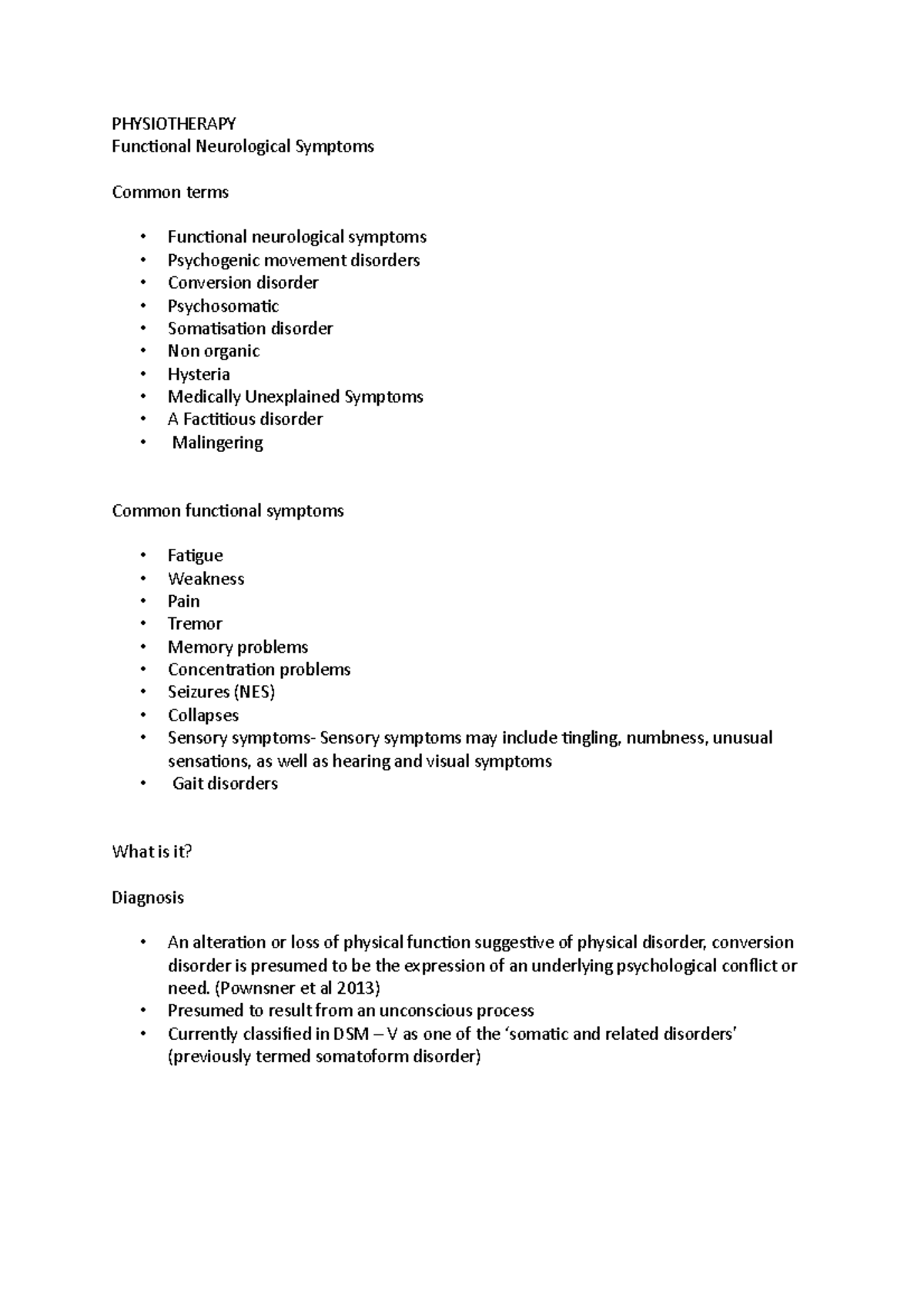 Physiotherapy Functional Neurological Symptoms - PHYSIOTHERAPY ...