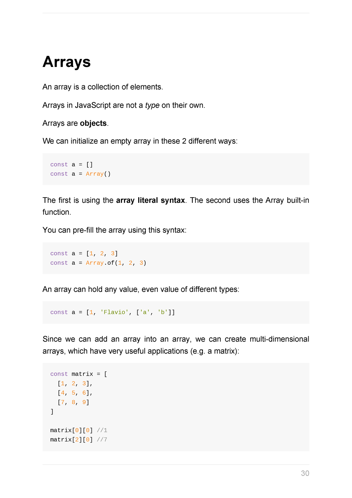 Javascript Notes-30-33 - Arrays An Array Is A Collection Of Elements ...