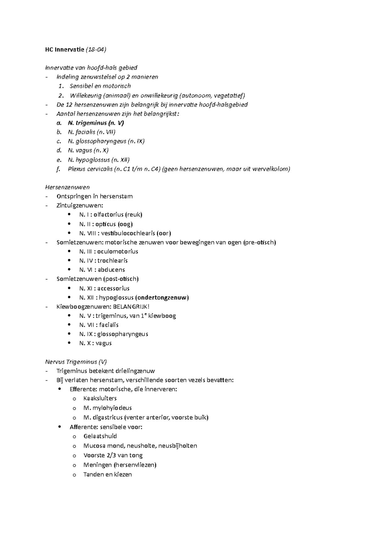 Hc Innervatie College ntekeningen Studeersnel