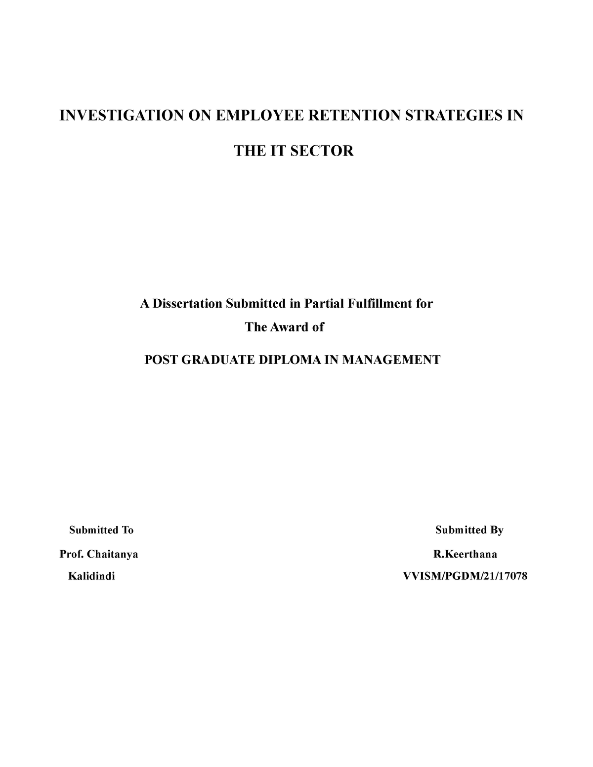 employee retention thesis title