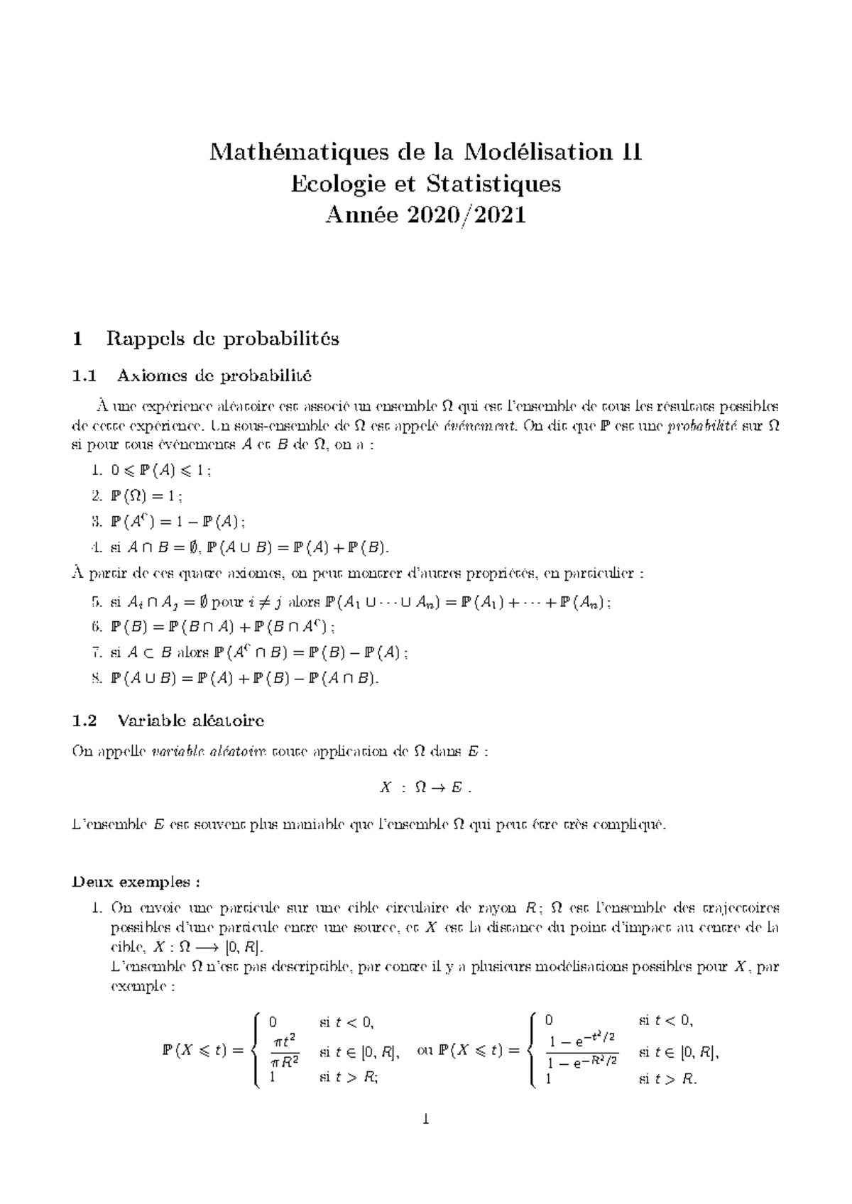 Poly Cours Math - c'est complet - Mathématiques de la Modélisation II ...