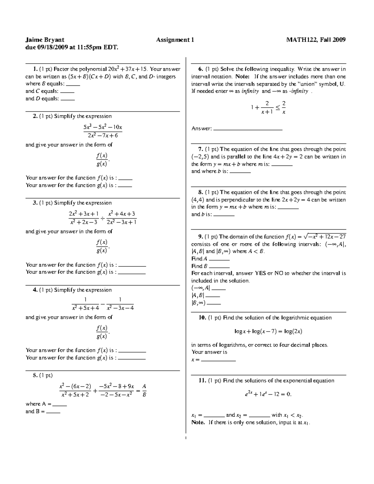Uvic math courses image